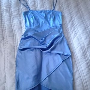 Periwinkle Satin mini dress
